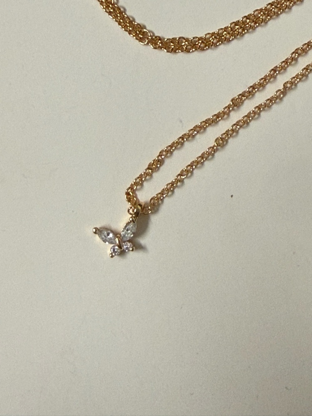 New No Box Pandora Butterfly Pendant Necklace Gold